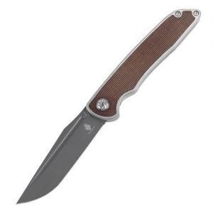 Kizer Matanzas Micarta Titanium Brown Gray Ki4510A3 (3.5" Black)