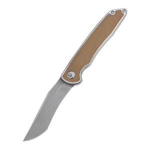 Kizer Matanzas Micarta Titanium Brown Gray Ki4510A4 (3.4" Bead Blast)