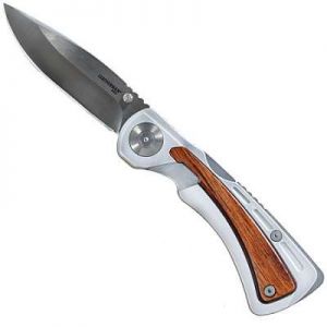 Leatherman Tools-830623 Klamath Folding Multi Tool Hunter,s Knife, T-6 Aluminum Handles With Rosewood Inserts, With Leather Sheath, /Gut Hook, Diamond Coated Sharpening System