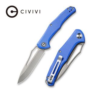 Civivi - Fracture Slip Joint Knife Blue G10 Handle (3.35" Gray Stonewashed 8Cr14MoV Drop Point) C 2009D
