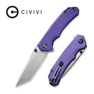 Civivi - Brazen Flipper Knife Purple G10 Handle (3.46" Gray Stonewashed D2 ) C 2023A