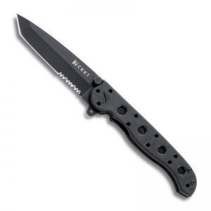 CRKT-M16-10KZ Folding Pocket Knife By Kit Carson. 3'' Tanto Combo Blade, Glass Filled Nylon Handles