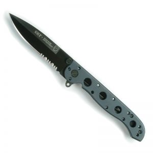 CRKT-M16-13 LE By Kit Carson Folding Pocket Knife, Aluminum Handles, 3.5'' Part Serrated Blade, Spear Point