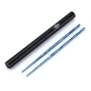 Kizer Textured Titanium Chopsticks Blue Anodized T309A2