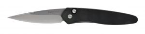 Pro-Tech Knives - 3405 , Newport Sleek Automatic Folding Knife , 3'' Stonewash Plain Blade , Solid Black Handle , W/ Pocket Clip (Knives