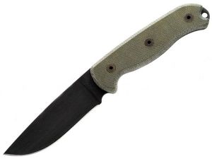 Ontario - 8602 -  TAK-1 Plain Fixed Blade Knife  (5" 1095 Carbon Steel, Micarta Handle, Cordura Sheath )