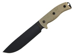 Ontario - 8604 -  RAT-7 1095 -  Fixed blade  - Nylon sheath - ( 6.5" 1095 Carbon Steel Blade ) - Canvas Micarta Handles