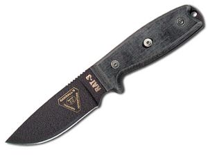 Ontario-8616 Rat 3 D2 Tactical Fixed Blade Knife, 3.3 Drop Point Blade, Micarta Handles, TeKLOK Kydex Sheath, Rare- Discontinued