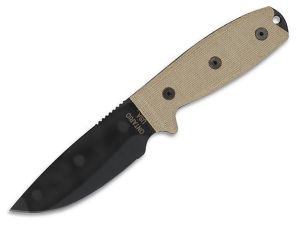 Ontario - 8631 - RAT-3 Fixed Blade Knife (3.75" Serrated steel Blade, Micarta Blade, Black Sheath ) Rare & Discontinued Product