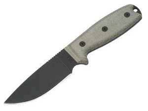 Ontario- 8632 -RAT-3 Knife Fixed Blade Knife ( 3-3/4" Plain 1095 Carbon Steel, Green sheath )