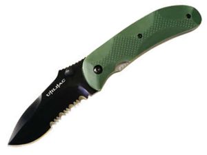 Ontario - 8788 -  JPT-2BS Folding Pocket Knife (3" Part Serr Stainless Steel Blade, Green Zytel Handles )