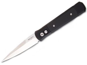 Protech 915 Godfather Automatic Knife (4'' Satin Plain)W/ G-10 Inlays