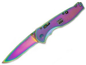 S.O.G -RAFSA-8 Flash II Assisted Opening Pocket Knife, 3.5'' AUS-8 Spectrum Blade, Rainbow Aluminum Handles, Rare, Discontinued