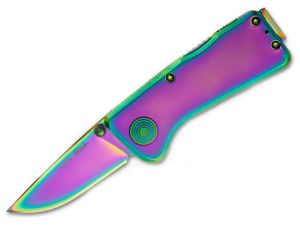 S.O.G-RBBA-99 Blink Assisted Opening Pocket Knife,2.25''  Drop Point Blade, Rainbow Aluminum Handles, Lockback, Rare, Discontinued