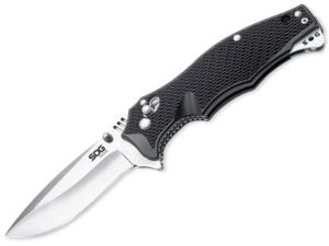 S.O.G Knives-VL-01 Vulcan Folding Pocket Knife,3.5'' VG-10 Plain Blade,Black GRN Handles,Arc Lock, Reversible Pocket Clip