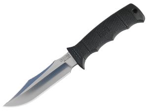 S.O.G  E37N Seal Pup Elite Fixed Blade Knife, GRN Handles, 4.75'' Part Serrated AUS-8 Steel Blade, Powder Coated Finish