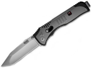 SOG Knives-SAT003 , Flashback Assisted Opening Knife, 3.5'' Tanto Plain Blade,Nylon/ Stainless Steel Handles,W/ Pocket Clip