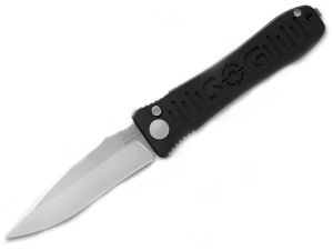S.O.G Knives-SE-51 Spec Elite I Automatic Folding Pocket Knife, 3.5'' Satin Blade,Black T6  Aluminum Handles, Reversible Pocket Clip