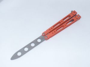 Bear & Son-B-401-AIOR-P Butterfly Trainer Folding Knife, Orangle T6 Aluminum Handles, 5-3/8'' Bead Blast Blade, 440 Stainless Steel
