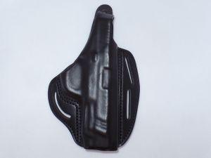 Blackhawk-420020BK-R , 3-Slot Pancake Holster For S & W MP .45 And 9/40 Pro, Black Leather, Right Hand Use, With Covered Trigger Guard