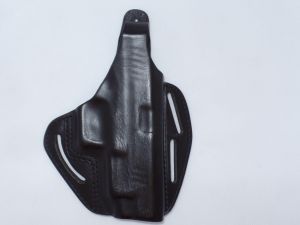 Blackhawk-420021BK-R -3-Slot Pancake Holster,   For Springfield XDM, Black Leather, Right Hand Use, With Covered Trigger Guard