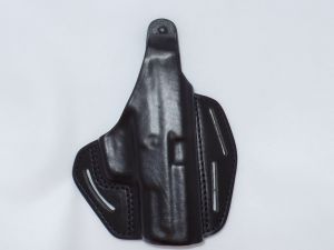 Blahawk-420012BK-R ,3-Slot Pancake Holster For Sig Pro -2003/2340/2022, Black Leather, Right Hand Use, With Reinforced Thumb Break