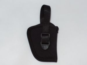 Blackhawk-73NH09BK-R Hip Holster For 2'' Small Frame 5-Shot Revolvers With Hammer Spur, Black Nylon, Right Hand Use, With Adjustable Retention Strap