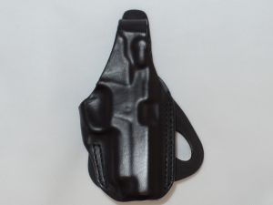 Blackhawk-420610BK-R Angle Adjustable Paddle Holster For S &W Most -5900/4000/900 ,Right Hand Use, Black Leather, With Reinforced Thumb Break