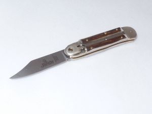 Hubertus Knives-68.110.HH.08 Small Size No-8 , Stag Handle , Clip Pont Blade, Automatic Folding Pocket Knife