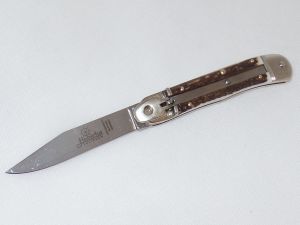 Hubertus Knives-68.110.HH.10 , Medium  Size 10, Stag Handle, Clip Point, Automatic  Folding Pocket Knife