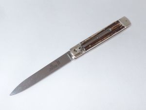Hubertus Knives-68.112.HH.14 Oversize Slimline 14'', Automatic Folding Pocket Knife, Spear Point Blade, Stag Handles, Made In Germany