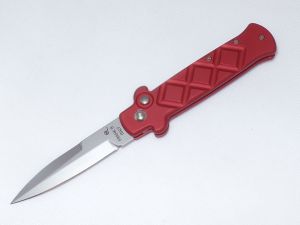 F.LLI Beltrame B-Sheath Red Automatic Folding Pocket Knife ( 3" AISI 420 MA5M HRC 56 Steel )