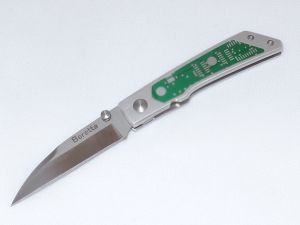 Beretta Knives-BE 70199 Vintage  Circuit Board Electra Liner Lock Folding Pocket Knife, VG-10 Wharncliff Plain Blade,  Seki/Japan