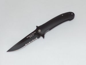 Smith & Wesson-SWHRTMGBS Magnesium Folding Pocket Knife , 3.65''   ' Part Serrated Blade, 440C Stainless Steel