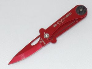 F.lli Beltrame Knives-B-Naked Red, Folding Pocket Knife, Stainless Steel Red Handles, 2.50'' Plain Blade , Made In Italy, Gentleman,s Knife