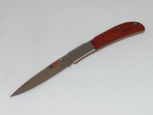 Al Mar Knives-1005CT Eagle Classic Folding Pocket Knife, 4'' Talon Blade,Cocobolo Handles, W/ Leather Pouch,Lockback, Made In Japan