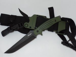Timberline Knives-71211 Zambezi Fixed Blade Knife By Lighfoot, Kydex Sheath, 6'' Plain Blade, Green Zytel Handles, 440C stainless Steel