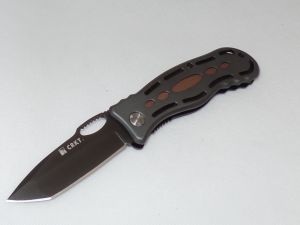 CRKT-7130 Lake Thunderbolt 2 Folding Pocket Knife, Aluminum Handles, 3.375'' Black Stainless Steel Plain Blade, With Pocket Clip