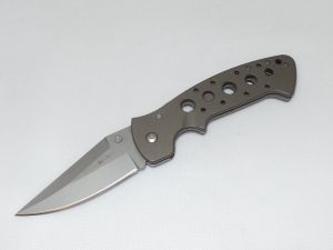 CRKT-7783 Professional Pocket Knife By Crawford/Kasper , 3.87''  Part Serrated Blade, Aluminum Scales, Discontinued , Rare