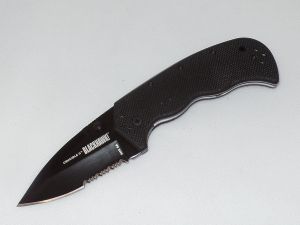 Blackhawk(MOD) Knives-15C211BK Crucible II Folding Pocket Knife, G-10 Handles, 3.25'' Serrated Blade, With Pocket Clip