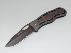 CRKT Knives-7133 Thunderbolt Folding Pocker Knife, 3.9'' Part Serrated Blade, Anodized Aluminum Handles, Designed By  Ron Lake