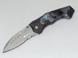CRKT-1141 Scarab Designed By Allen Elishewitz, Folding Pocket Knife,, 3-1/4'' Part Serrated Blade, GFN Handles, With Pocket Clip