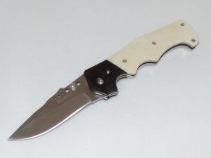 CRKT Knives-7085 The Natural,Folding Pocket Knife, 3.88'' Satin Plain Blade, With G-10 Bolsters, White Bone Handles- Discontinued , Rare