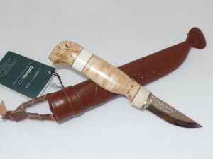 Marttiini- 121013 -Lynx Hunting Stainless Blade Deer Horn Handle Fixed Blade Knife ( 2.625" Carbinox T508 Blade )
