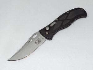 Bat Cave Cutlery-Sendoa Automatic Folding Knife, By Keith Woods, Black Aluminum Handles, 3.62 Bead Blast Plain Blade, With Pocket Clip