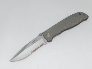 Gerber Knives-05867 Air Ranger II Folding Pocket Knife,4'' Part Serrated Blade, gRey Aluminum Handles,W/ Pocket Clip, Rare-Discontinued