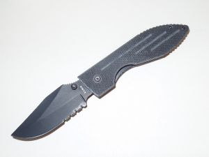 Ka-Bar Knives-02-3075 Warthog III Folding Pocket Knife, Black G10 Handles, 3.125'' Tanto Blade, W/ Pocket Clip
