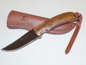 CRKT- 2830  Kaiyuh Signature Fixed Blade Knife By Kommer, 3.5'' Clip Point Blade, With Leather Sheath , Rare , Dis-Continued