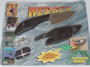 Outdoor Edge - WG II - The Wedge Fixed Blade Knife With SWIVEL Clip and Cord Loop & Clothing Clip(3.38" Stainless Steel Blade)