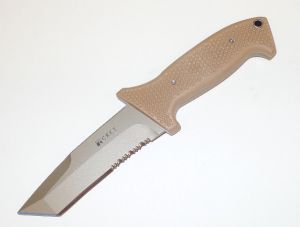 CRKT- M60-14NKD  SOTFB  Tactical Fixed Blade Knife, 4.38'' Tanto Blade, Desert Tan Handles, With Sheath, Rare, Discontinued